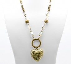 Gold Love Heart Pendant Necklace 